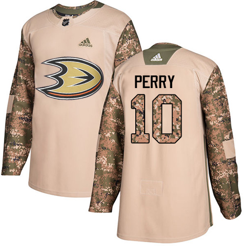 Herren Anaheim Ducks Eishockey Trikot Corey Perry #10 Camo Veterans Day Practice